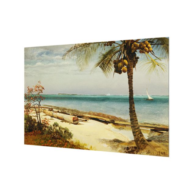 Panel szklany do kuchni - Albert Bierstadt - Wybrzeże w tropikach