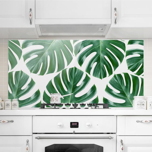 Dekoracja do kuchni Tropikalna Monstera o zielonych liściach