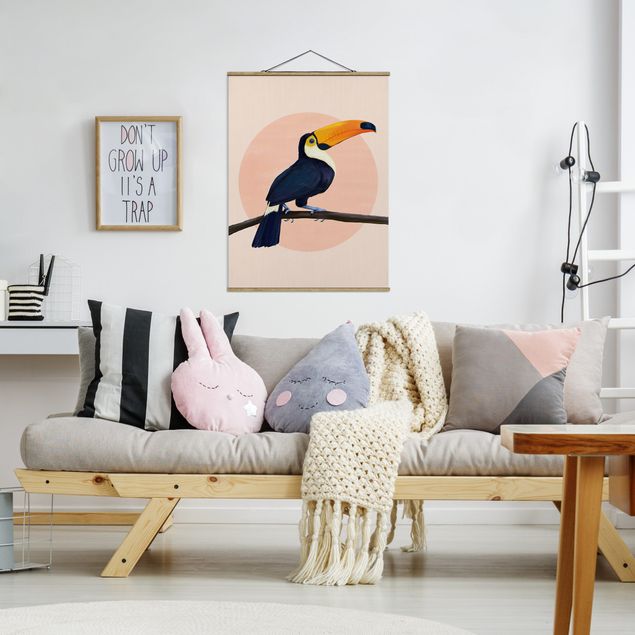Obrazy nowoczesny Ilustracja ptak tukan malarstwo pastelowe