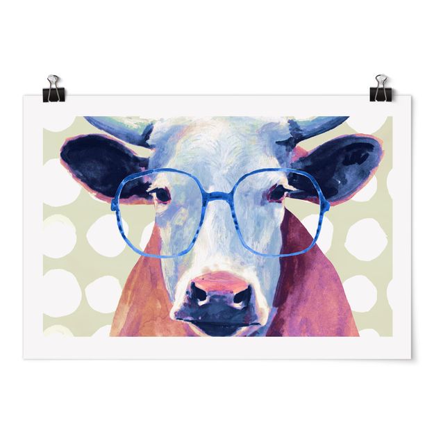 Plakaty ze zwierzętami Brillowane zwierzęta - krowa