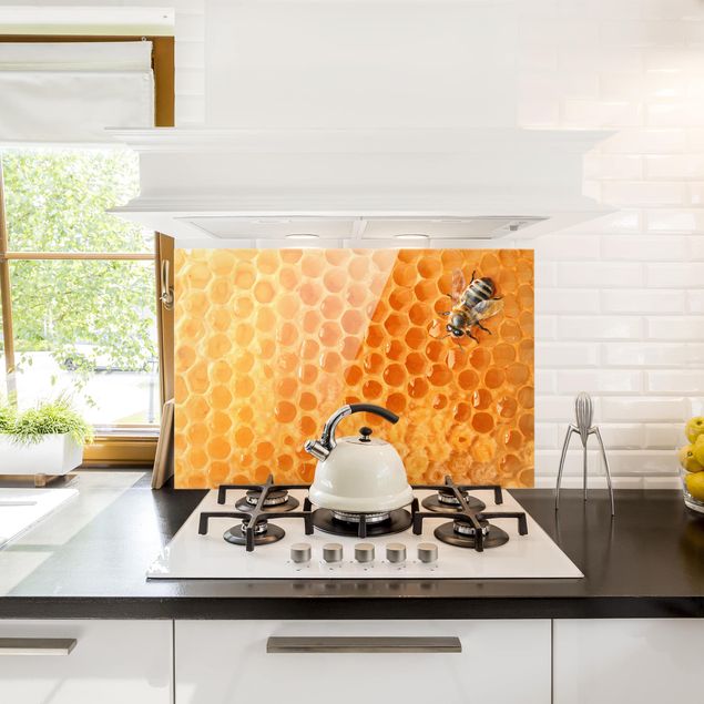 Panele szklane do kuchni Pszczoła miodna
