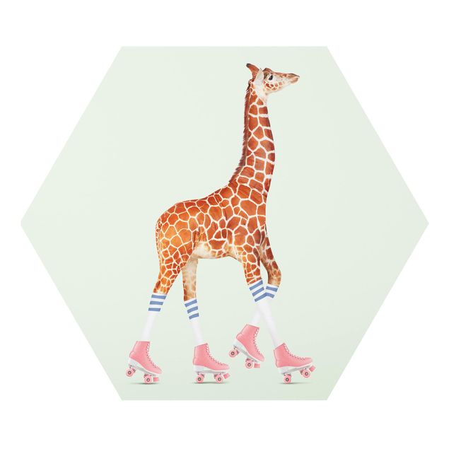 Obrazy zwierzęta Żyrafa na wrotkach