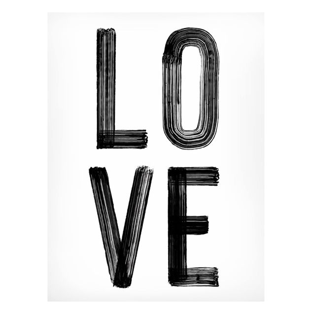 Obrazy do salonu nowoczesne Love Typo w kolorze czarnym