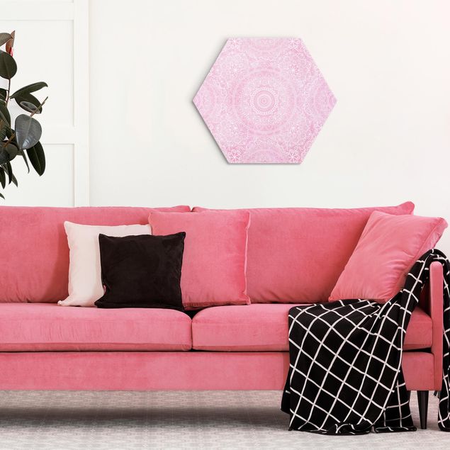 Obrazy do salonu nowoczesne Wzór Mandala Pink