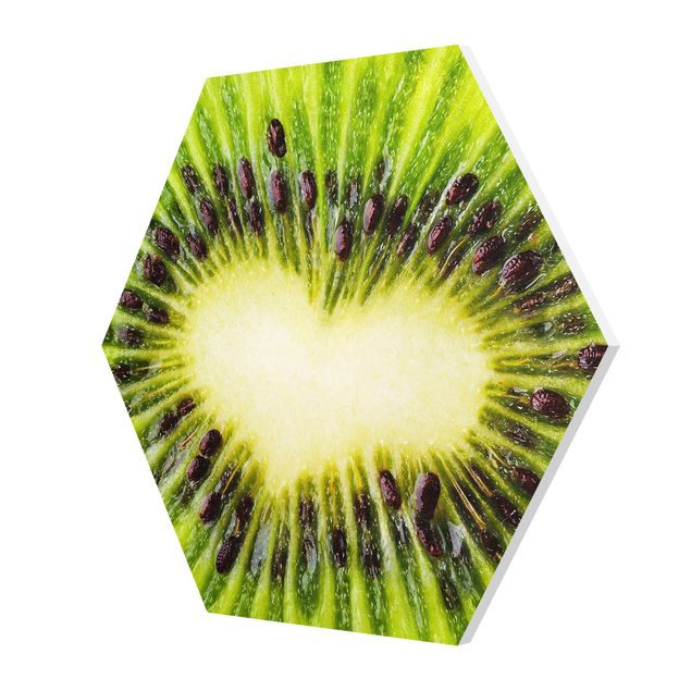 Obraz heksagonalny Serce Kiwi