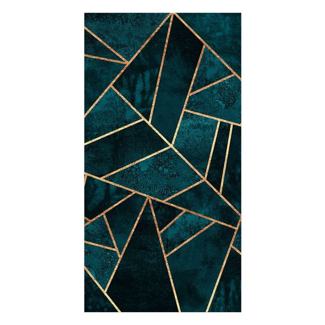Tylna ścianka prysznicowa - Dark Turquoise With Gold