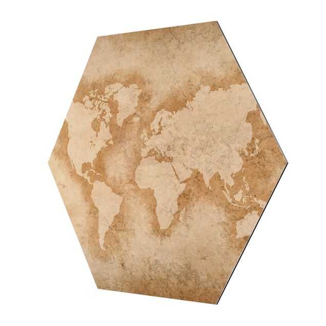 Obraz shabby chic Starożytna mapa świata