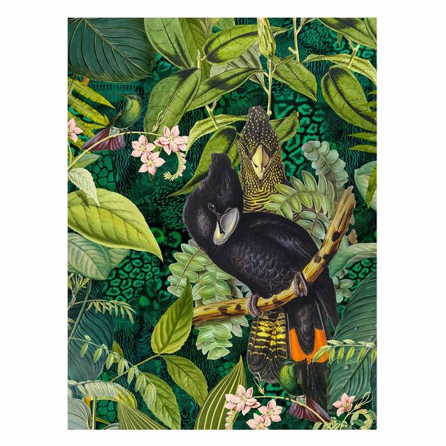 Obrazy do salonu nowoczesne Kolorowanka - Kakadu w dżungli