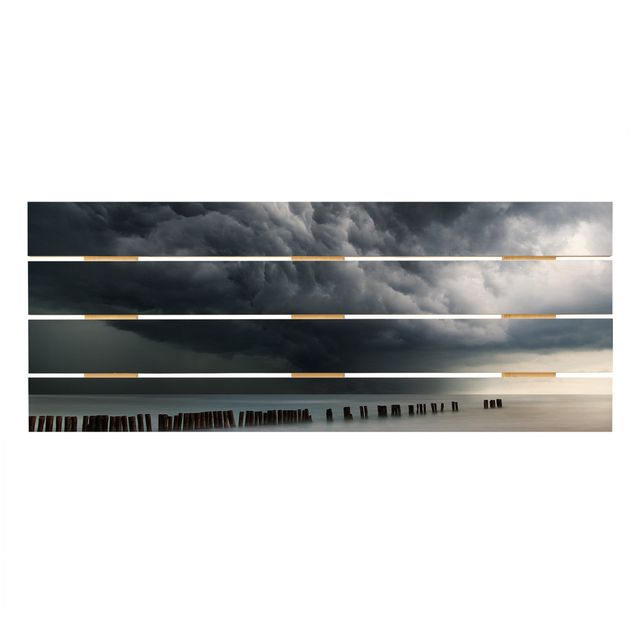 Obraz z drewna - Chmury burzowe nad Morzem Bałtyckim