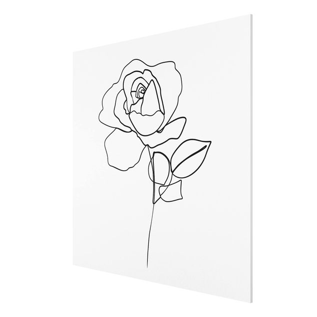 Obrazy nowoczesne Line Art Róża czarno-biały