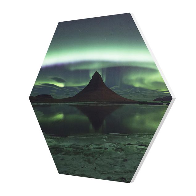 Zielony obraz Światło polarne na Islandii