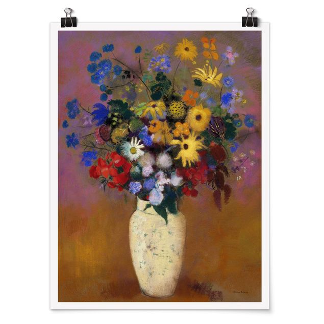 Kolorowe obrazy Odilon Redon - Kwiaty w wazonie