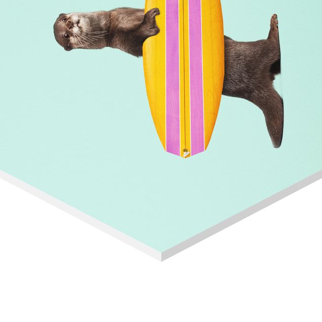 Jonas Loose obrazy Otter z deską surfingową