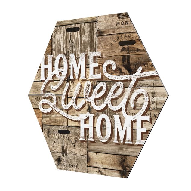 Obraz shabby chic Ściana drewniana w stylu "Home sweet home".