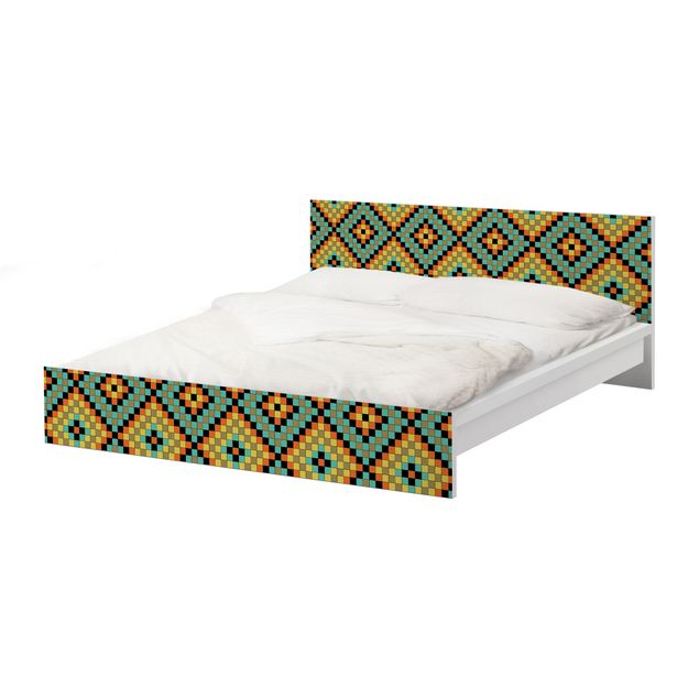 Okleina meblowa IKEA - Malm łóżko 160x200cm - Kolorowa mozaika