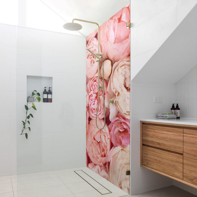 Tylna ścianka prysznicowa - Roses Rosé Coral Shabby