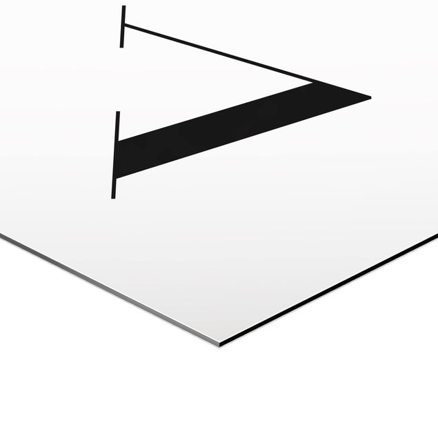 Obraz heksagonalny Biała litera Szeryf V
