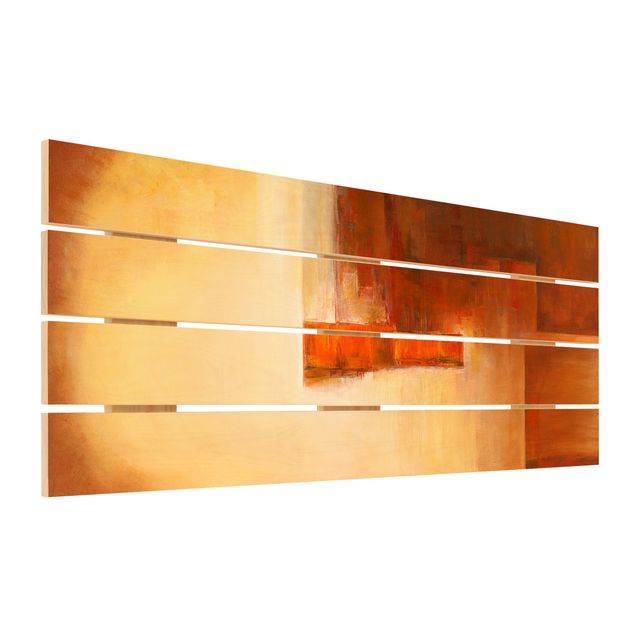 Obraz z drewna - Balans pomarańczowobrązowy
