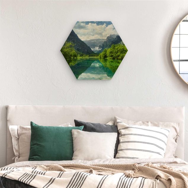 Obrazy na ścianę Jezioro górskie z odbiciem