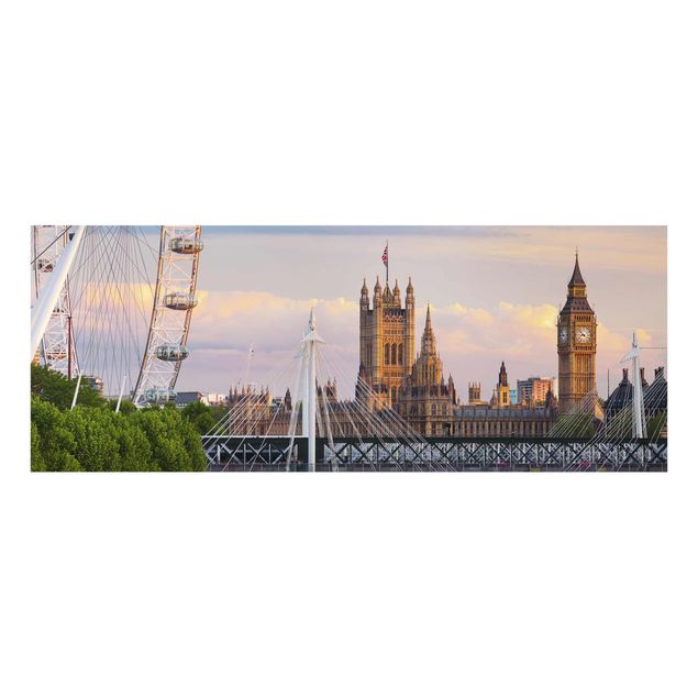Obrazy na szkle panorama Pałac Westminsterski w Londynie