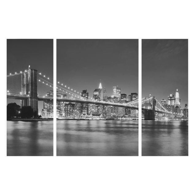 Obrazy na płótnie Nowy Jork Most Manhattan nocą II