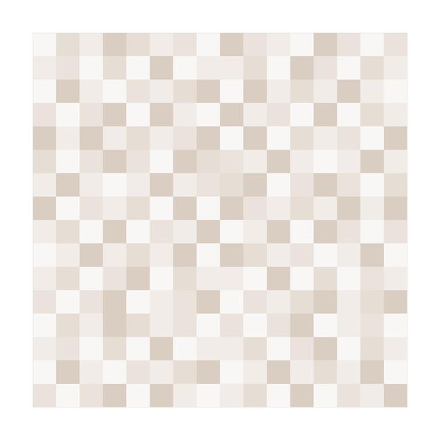 chodnik szachownica Geometryczny wzór mozaiki beżowy