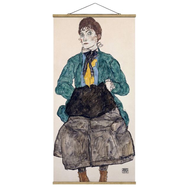 Obrazy nowoczesny Egon Schiele - Kobieta w zielonej bluzce
