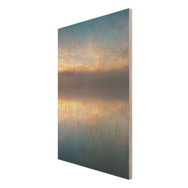 Obrazy na drewnie Wschód słońca Jezioro Szwedzkie