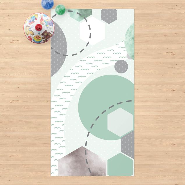 dywan ogrodowy Grafika na dywaniku dla dzieci - Forest and River