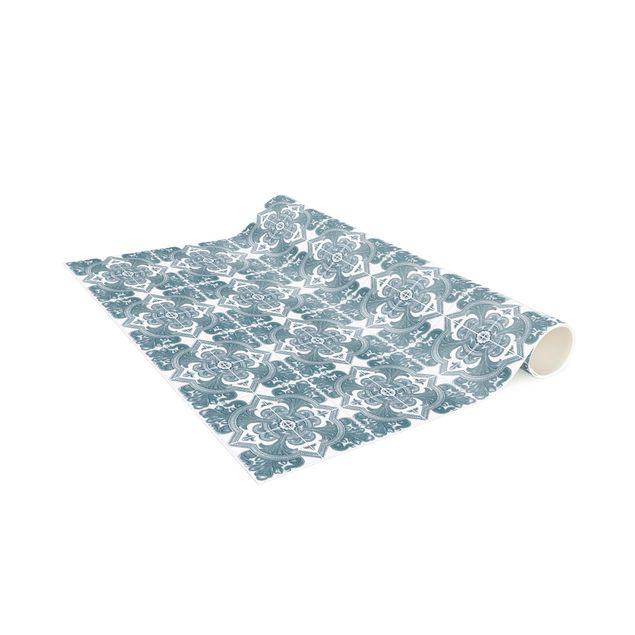 chodnik dywan Wzór płytki Lisbon Dove Niebieski