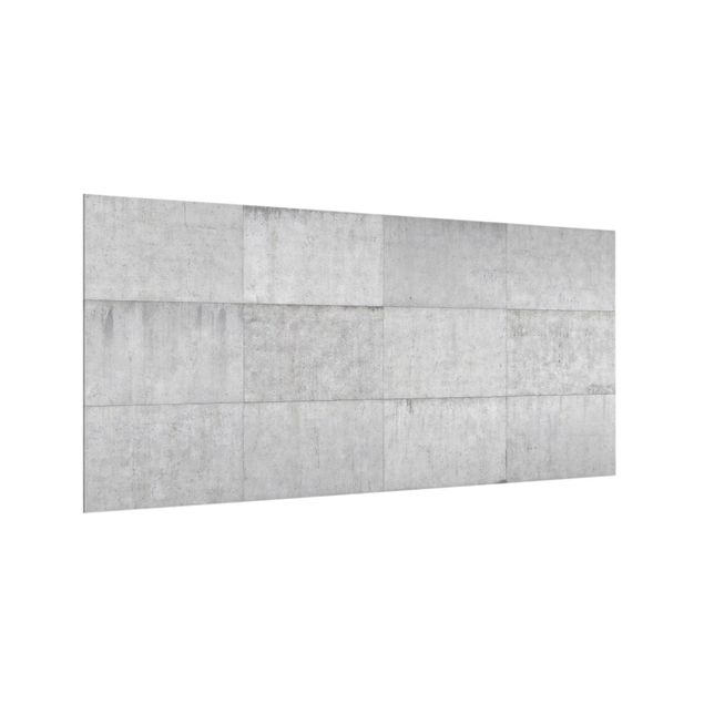 Panel szklany do kuchni - Cegła betonowa o wyglądzie cegły szara
