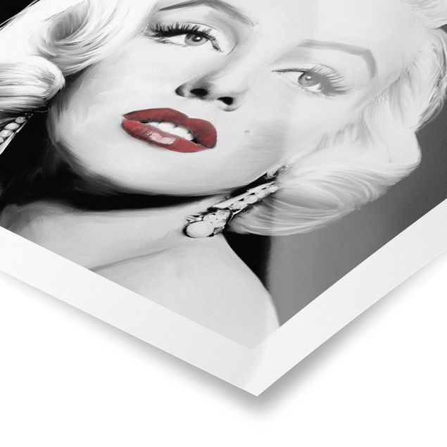 Vintage obrazy Marilyn z biżuterią na uszach