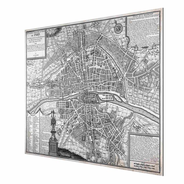 Vintage obrazy Mapa miasta w stylu vintage Paryża ok. 1600 r.