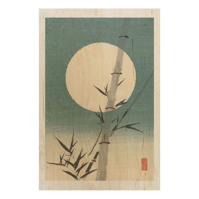 Obrazy na ścianę Japoński rysunek Bambus i księżyc