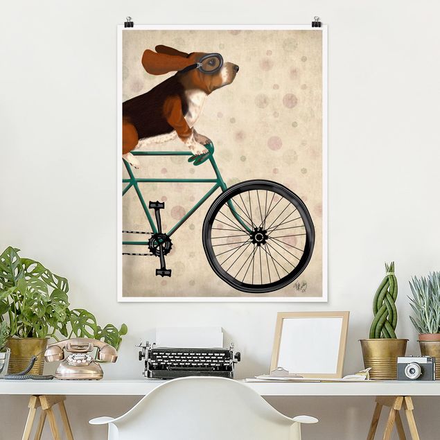 Dekoracja do kuchni Wycieczka rowerowa - Basset na rowerze