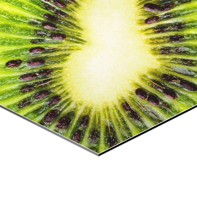 Obraz heksagonalny z Alu-Dibond - Serce Kiwi