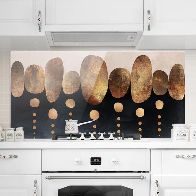Dekoracja do kuchni Abstrakcyjne złote kamienie