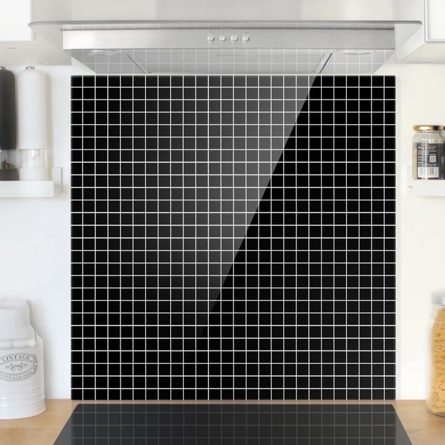 Dekoracja do kuchni Płytki mozaikowe Czarny Mat