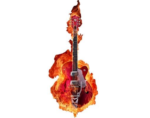 Folia okienna kolorowy Gitara w ogniu