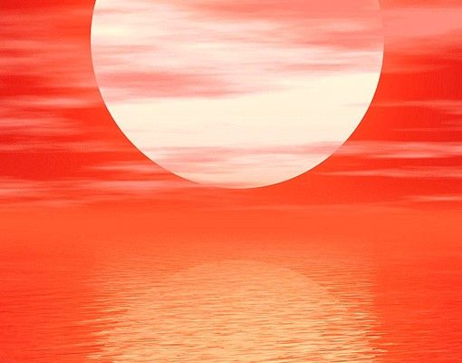 Naklejki na płytki Czerwony zachód słońca