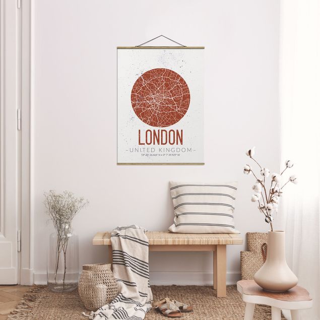 Nowoczesne obrazy do salonu Mapa miasta Londyn - Retro