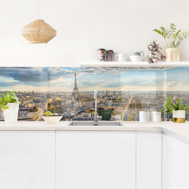 Panel szklany do kuchni Miły dzień w Paryżu