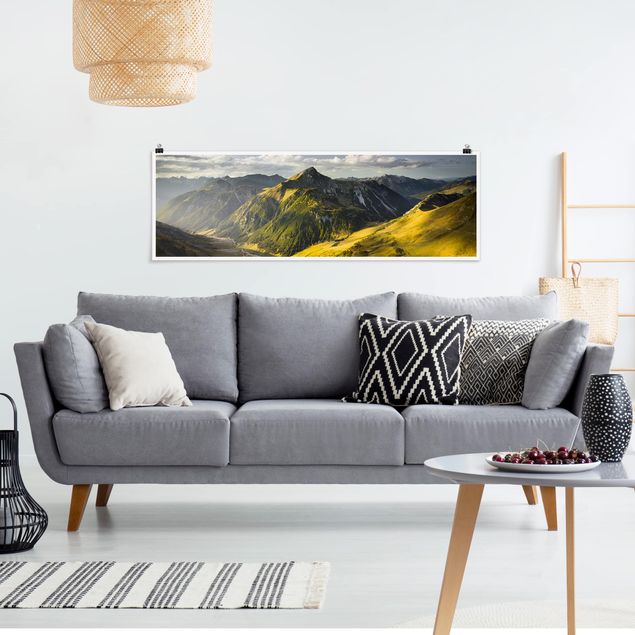 Obrazy do salonu Góry i dolina w Alpach Lechtalskich w Tyrolu