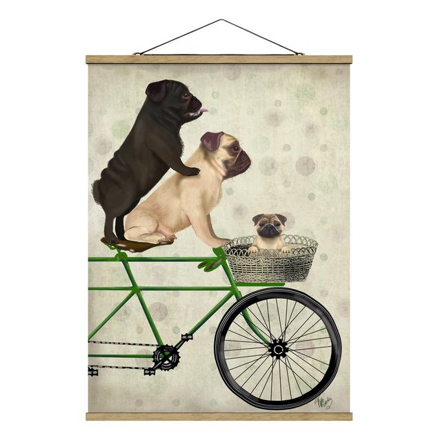 Pies obraz Wycieczka rowerowa - Pugs on Bikes