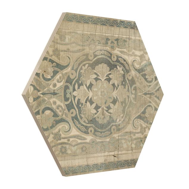 Obraz heksagonalny z drewna - Panel drewniany Persian Vintage IV