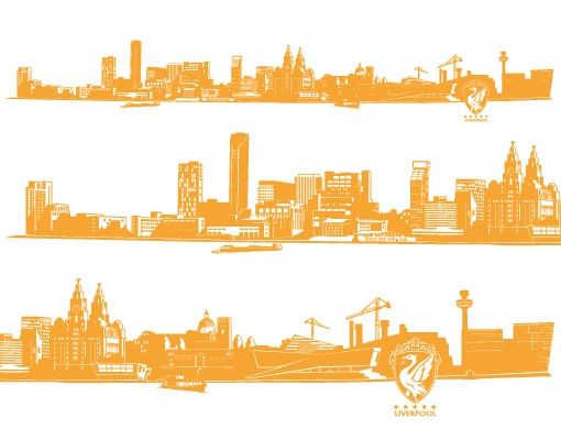 Naklejki na ścianę nazwy miast Nr FB46 Liverpool Skyline XXL