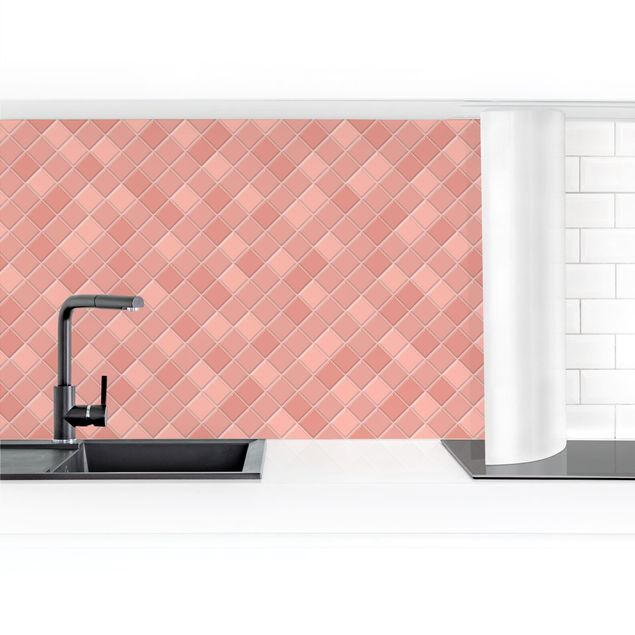 Panel ścienny do kuchni - Płytki mozaikowe - Old Pink