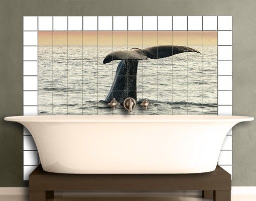 Naklejki na płytki krajobraz Nurkowanie z wielorybami