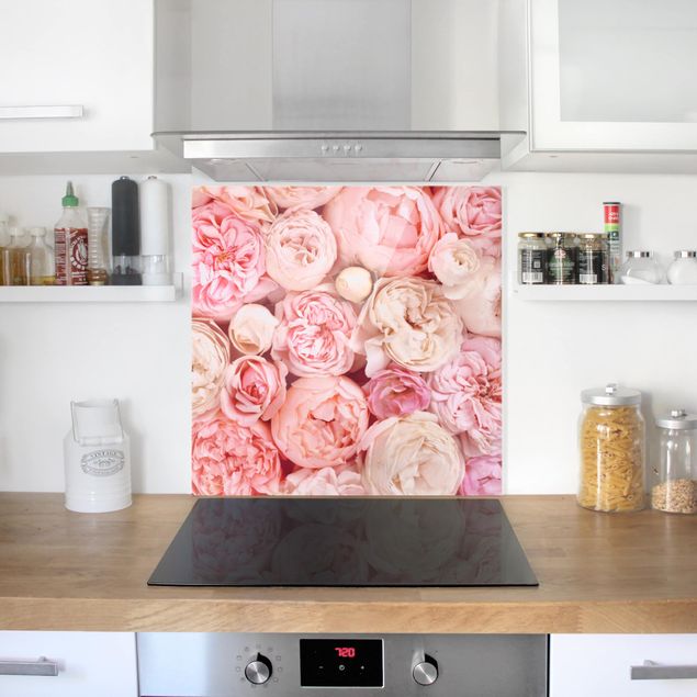 Panele szklane do kuchni Rosy Rosé Coral Shabby