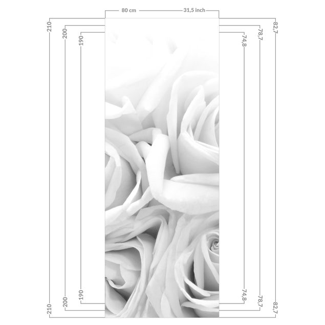 Tylna ścianka prysznicowa - White Roses Black And White